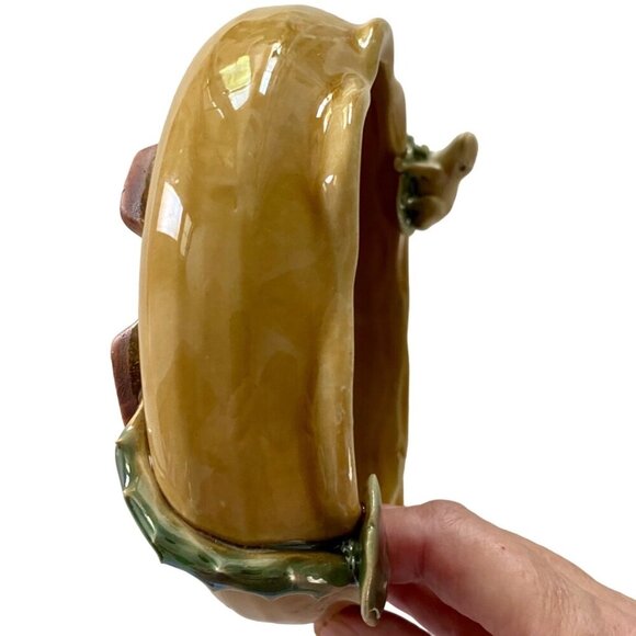 Ceramic Bowl Or Planter With Frog and Lily Pad NEW - Picture 7 of 8